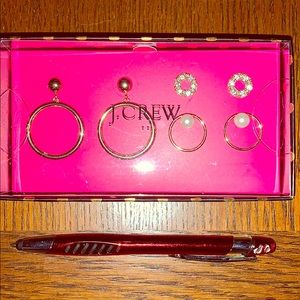 JCrew earring set gold pearl